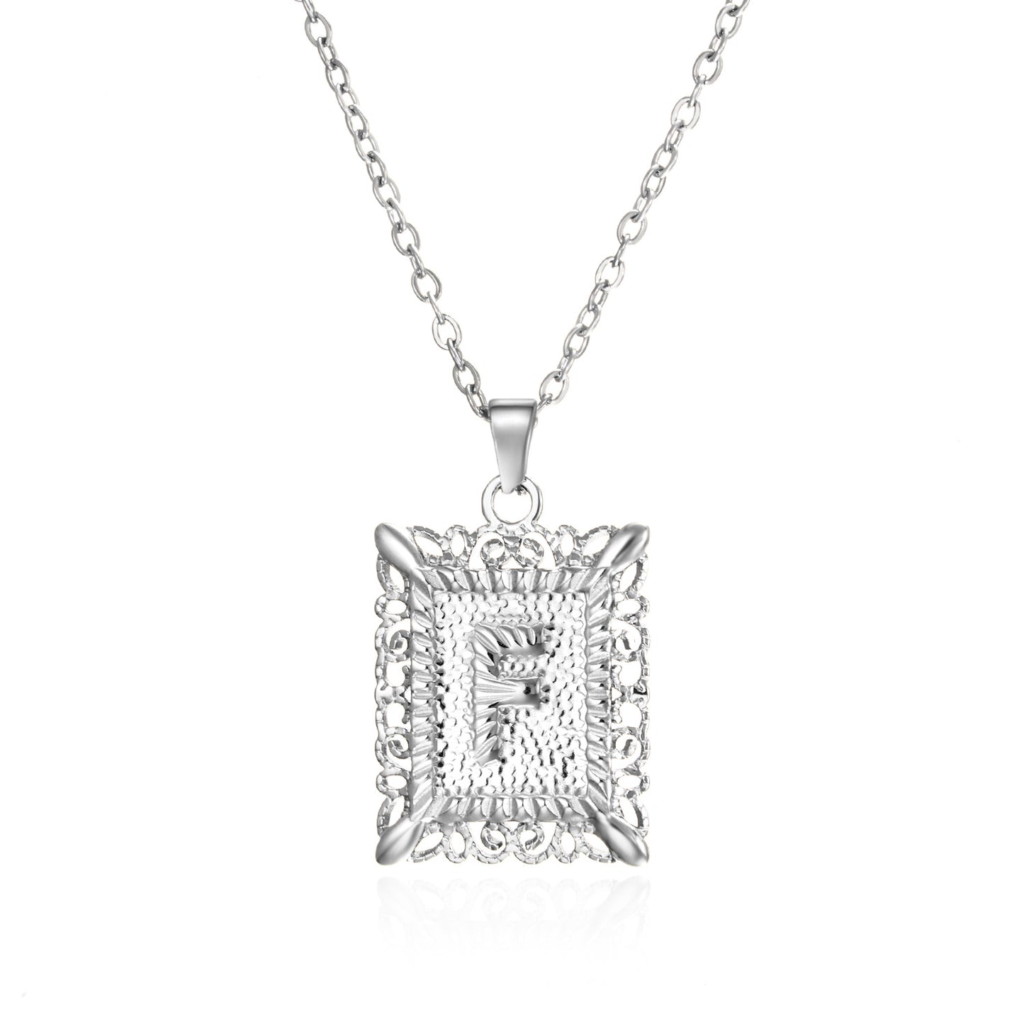 Stainless Steel 26 Letters Titanium Steel Square Pendant - sumet.shop
