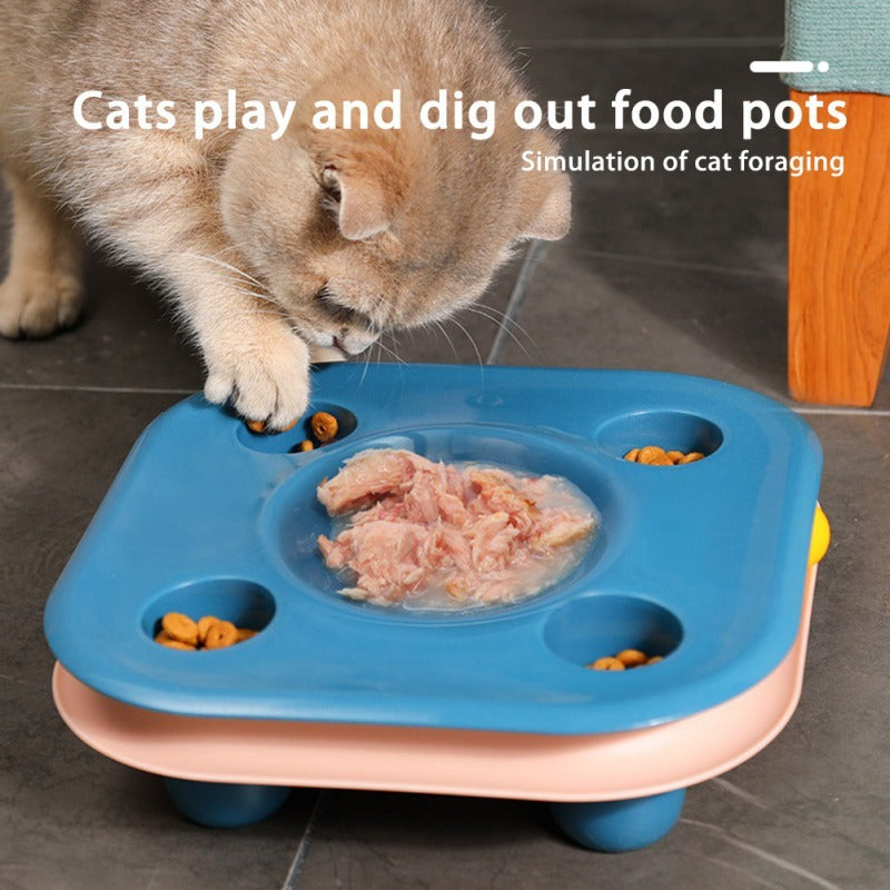 Cat Food Bowl Multifunctional Cat Food Bowl Kitten Track Toy