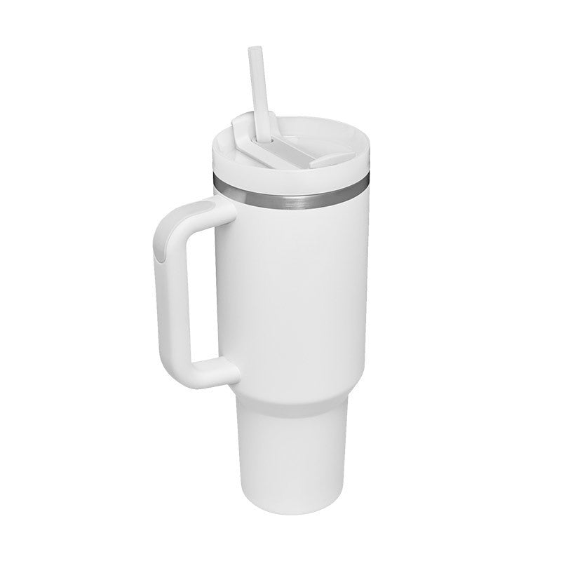 Vacuum Coffee Cup 40 Oz Tumbler With Handle Straw Insulated, Stainless Steel Spill Proof Vacuum Coffee Cup Tumbler With Lid Tapered Mug Gifts For Valentine Lover Suitable For Car Gym Office Travel