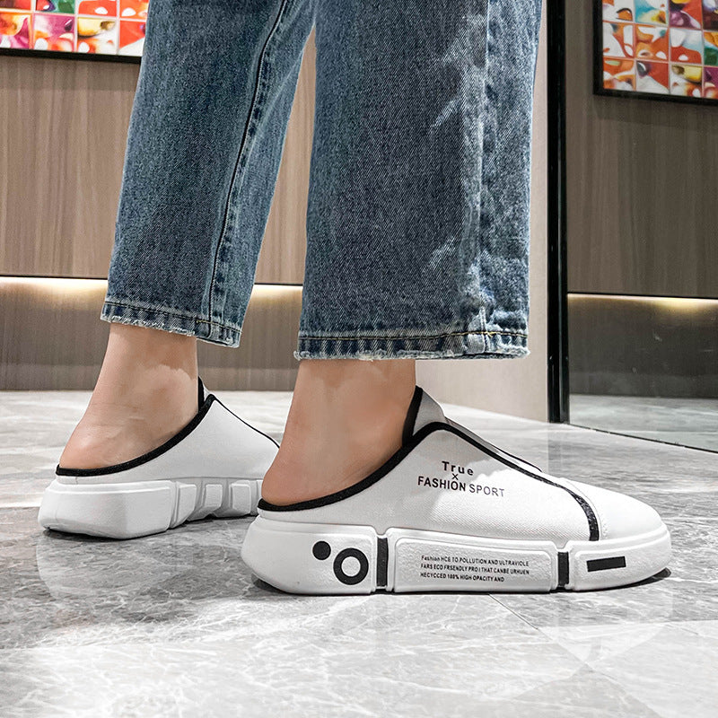 Outdoor Flats Slippers Breathable Lightweight Half Closed Toe Shoes Men - sumet.shop