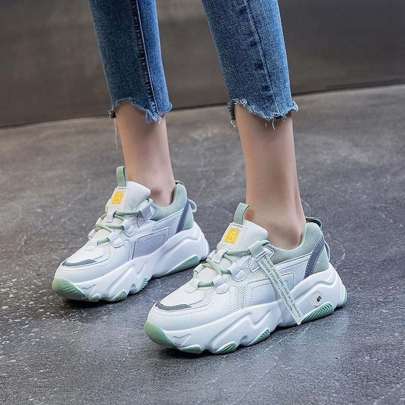 Leather Casual Sneakers Old Shoes Women All-match Platform Casual Sneakers