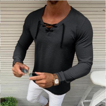 Tassel Elastic Men's Denim Shirt Men's Shirt - sumet.shop