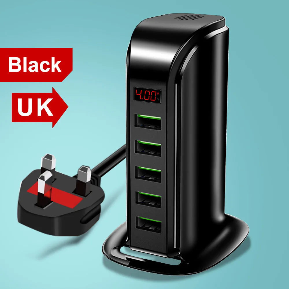 Multi-port USB Charging Head 5v4a Digital Display Monitoring Sailing Charger, Electronic, sumet.shop