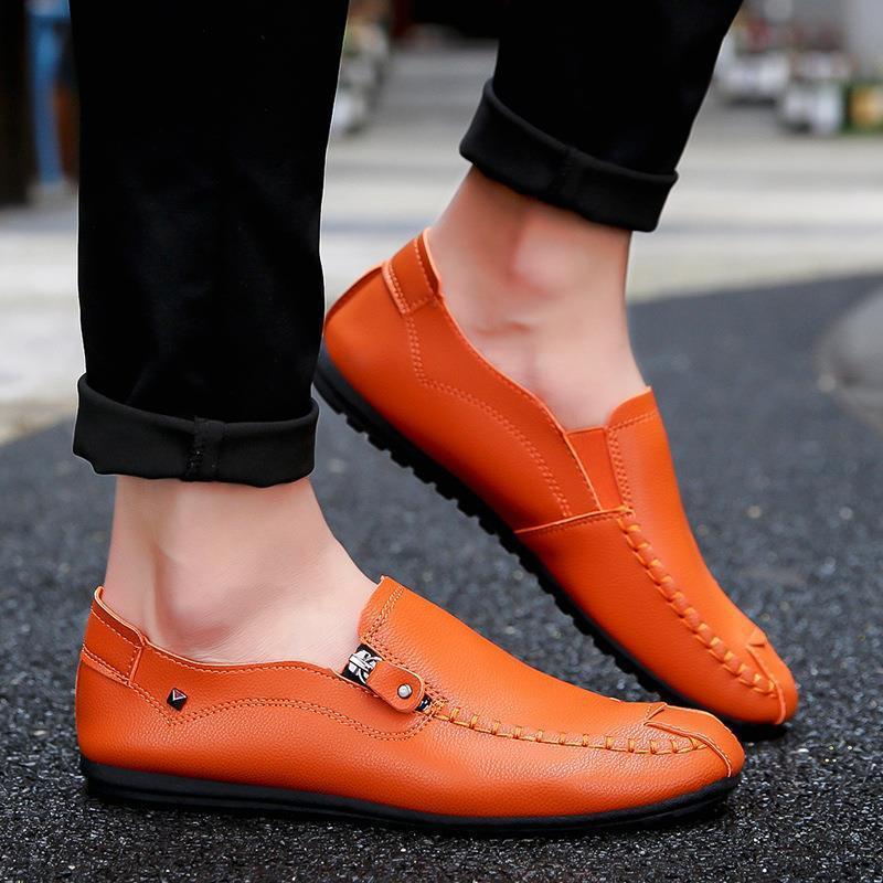 Leather Shoes New Autumn And Winter Beanie Shoes Men's Casual Lazy Leather Shoes