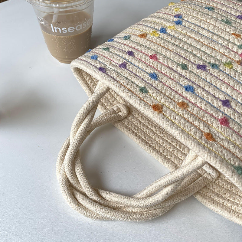 Handbag Women's Colorful Woven Straw Handbag