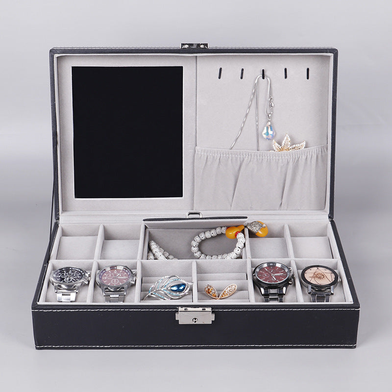 Leather 8-digit Watch Jewelry Gift Storage Display Box