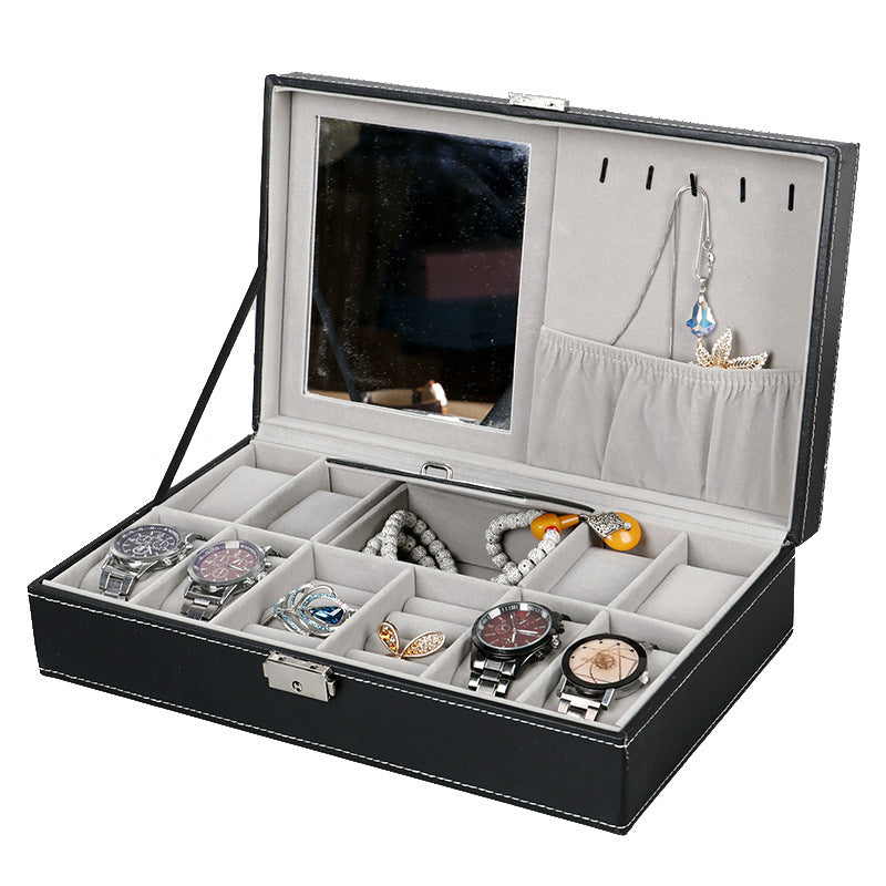 Leather 8-digit Watch Jewelry Gift Storage Display Box
