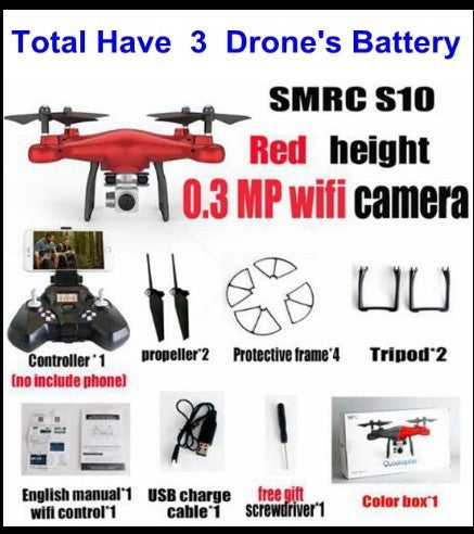 Drone Helicopter UAV Sales Promotion WiFi 2MP Camera With S10 SMRC FPV Quadcopter Drone Helicopter UAV Micro Remote Control Toy RACER KIT Aircraft