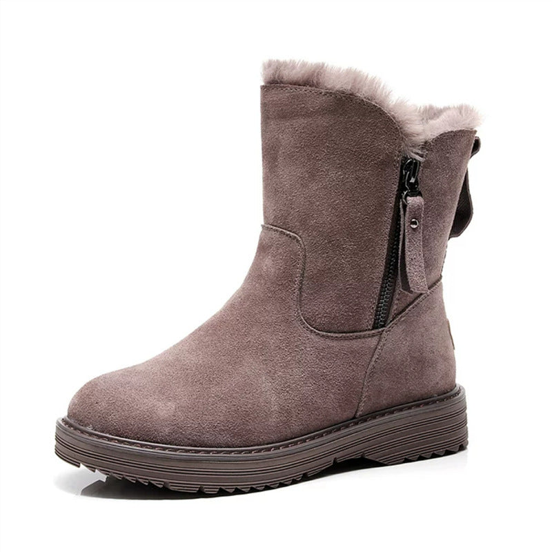 Snow Boots Plus Velvet Padded Short Boots And Large Cotton Shoes