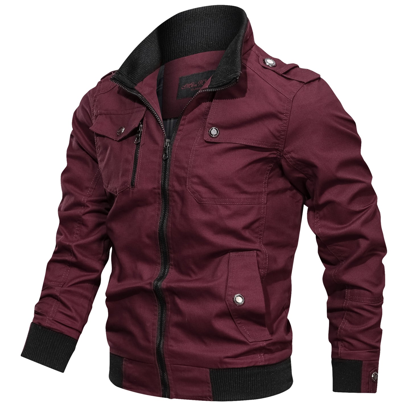 collar jacket Solid color jacket stand collar jacket men