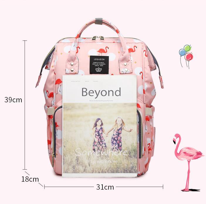 Baby Bag Flamingo Print Backpack Mother and Baby Bag