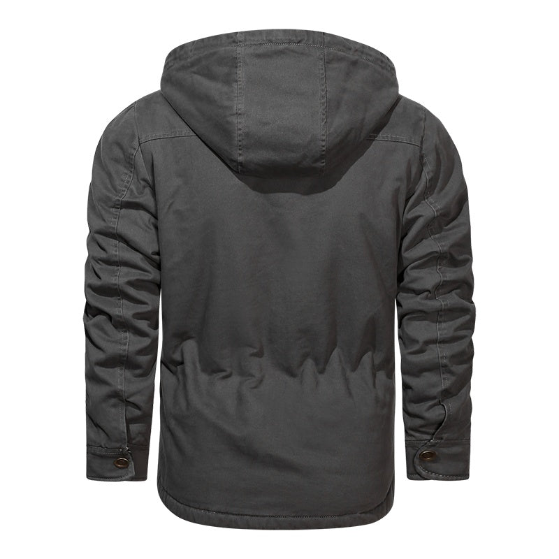 Men Cotton Jacket Winter Thick Warm Parkas Male Plus Velvet Casual Hooded Coat - sumet.shop