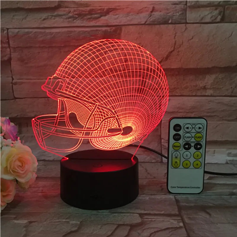 3D Lamp Rugby Hat 3D Lamp, Night light lamp, sumet.shop