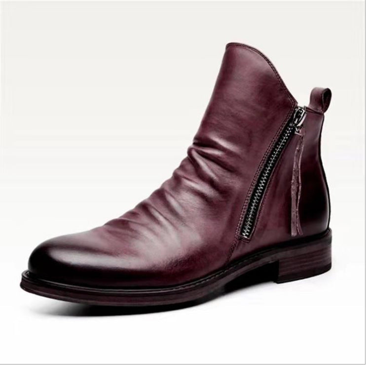High-Top Men's Leather Boots Men's Four Seasons Casual High-Top Men's Leather Boots