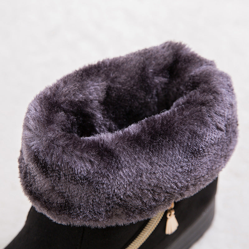 velvet cotton Boots shoes Flat bottom plus velvet cotton shoes