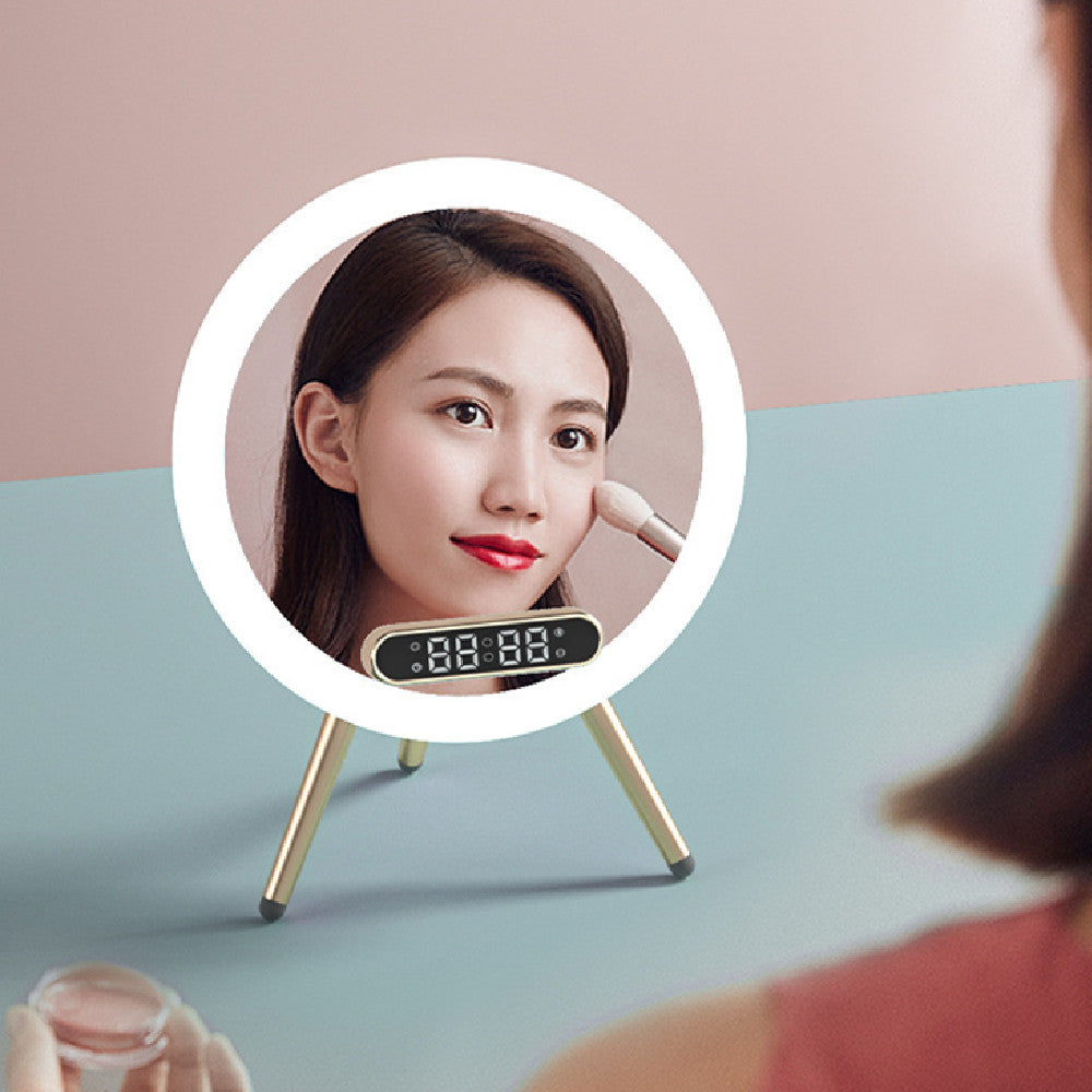 Wireless Charger Digital Clock Time USB LED Mirror Alarm Clock