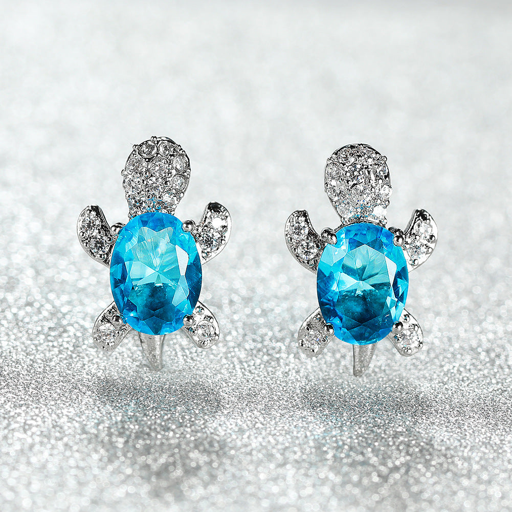 Tortoise zircon earrings