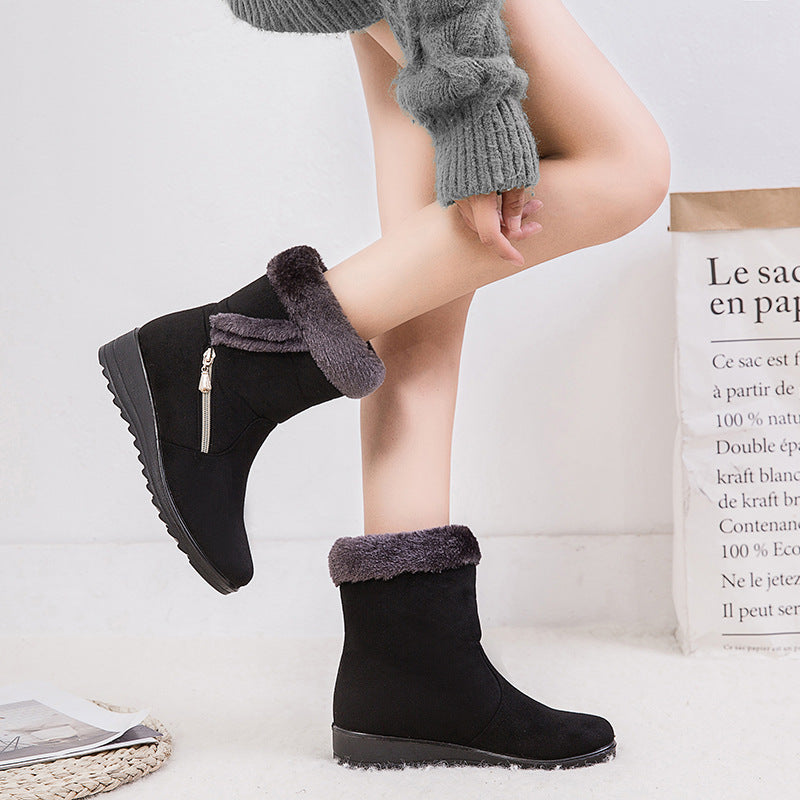 velvet cotton Boots shoes Flat bottom plus velvet cotton shoes