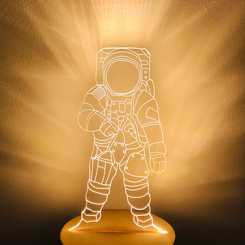 Spaceman Astronaut Small Night Lamp Children's Room Bedroom Bedside Lamp LED Charging Dimming Birthday Gift For Boy - sumet.shop