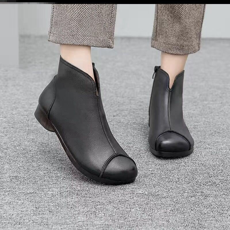 Soft Leather Women's Shoes Martin Boots Retro Handmade Soft Shoes