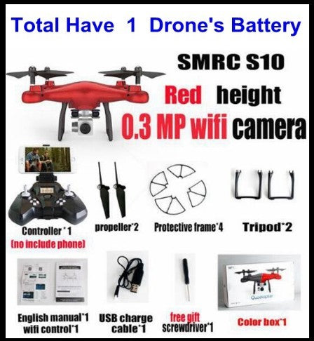 Drone Helicopter UAV Sales Promotion WiFi 2MP Camera With S10 SMRC FPV Quadcopter Drone Helicopter UAV Micro Remote Control Toy RACER KIT Aircraft