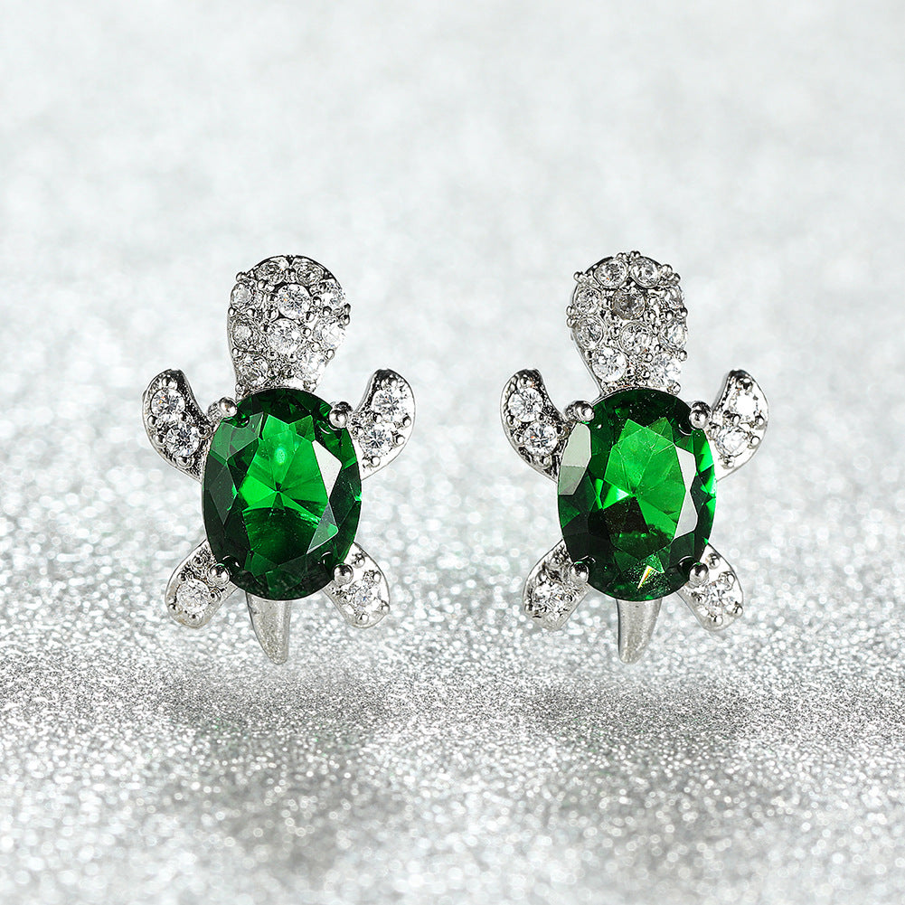 Tortoise zircon earrings