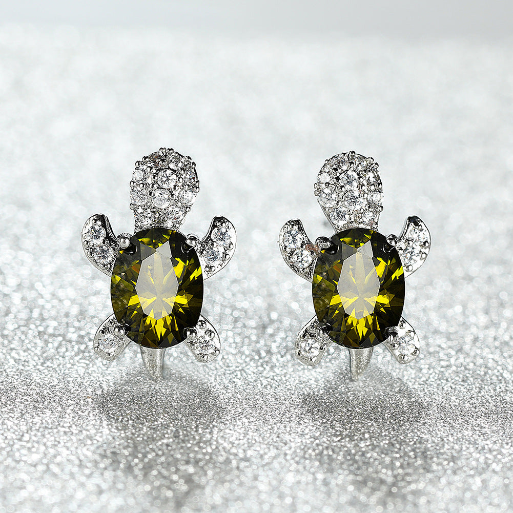 Tortoise zircon earrings