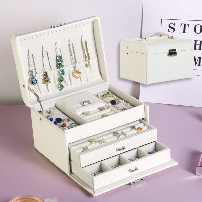 European-style Simple Three-layer Large-capacity Jewelry Storage Box