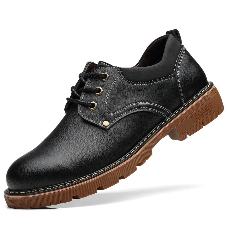 Big-toed Leather Shoes Men's Big-toed Leather Shoes With Tendon Sole