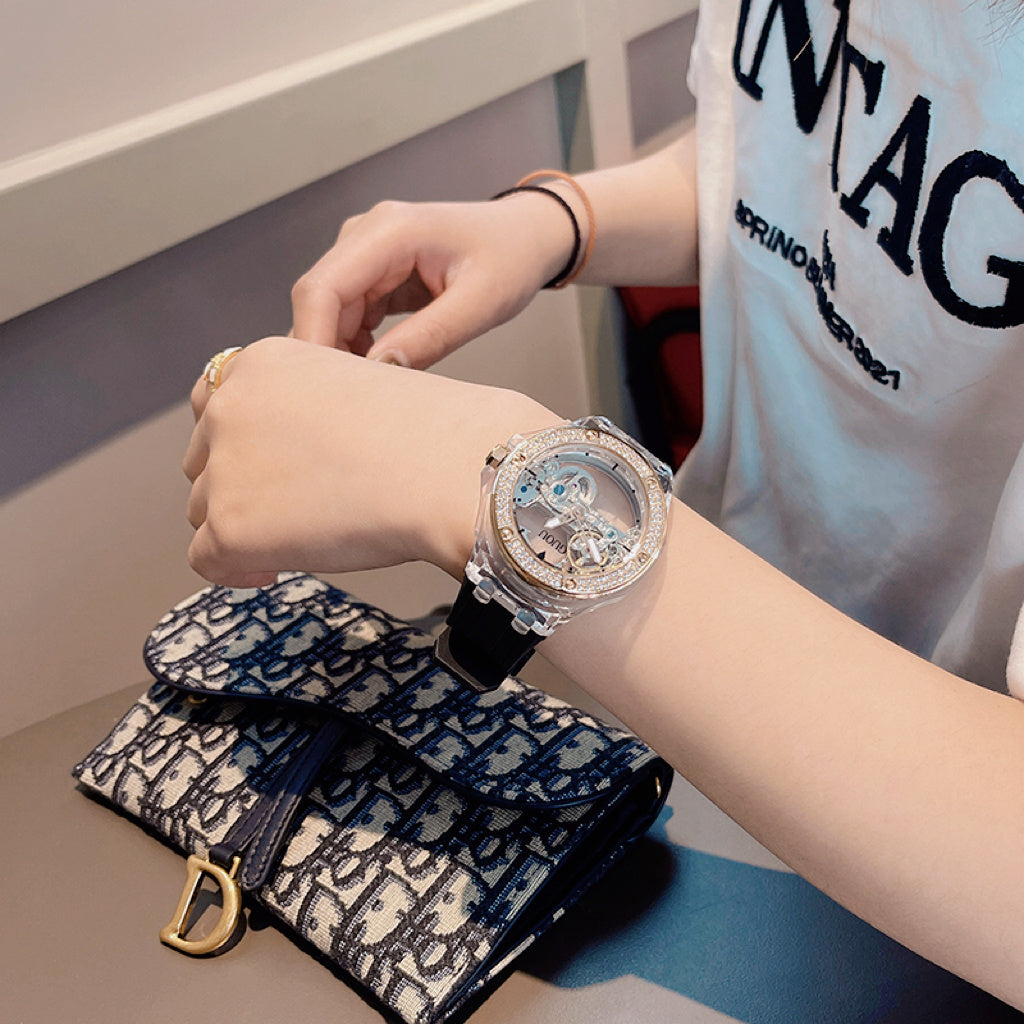 Ladies Fashion Automatic Skeleton Mechanical Watch - sumet.shop