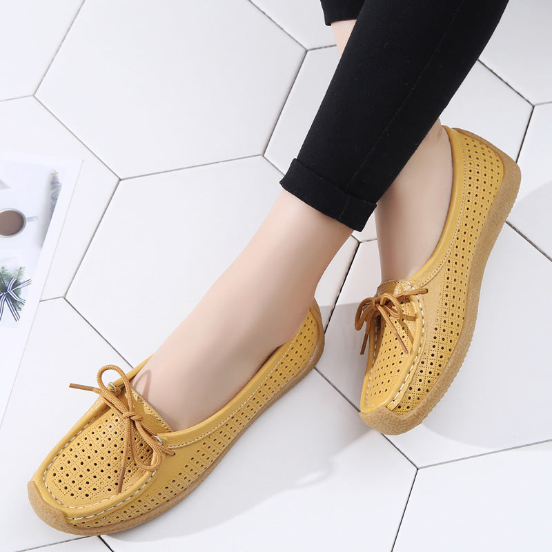 Flat Casual Shoes Comfortable Soft Sole Women's Shoes Hollow Flat Casual Shoes