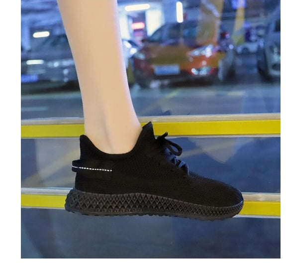 sports running shoes Women's new flying woven casual sports running shoes