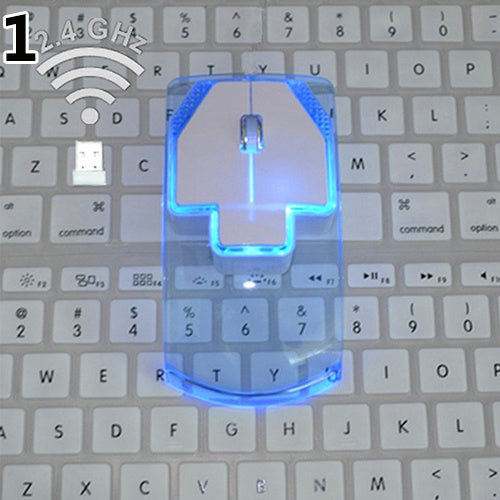 Creative Ultra-thin Transparent 2.4GHz Wireless Optical Luminous Mouse for PC Laptop - sumet.shop