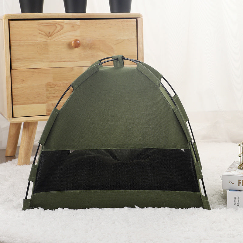 Cat Tent Cooling Mat Dog House Pet Sofa Camping Dog Bed With Cushion For Dog Kennel Indoor Cat Nest Cat Bed Pets Products - sumet.shop