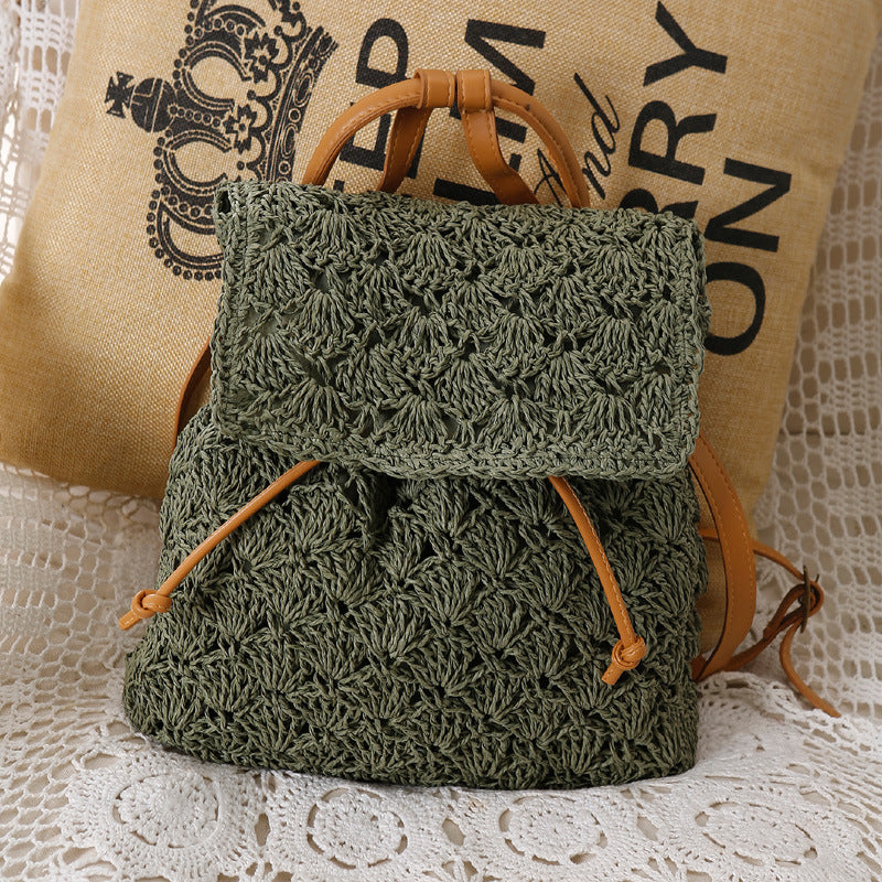 Leisure Bag Shoulder Mori Women's Seaside Beach Vacation Straw Leisure Bag
