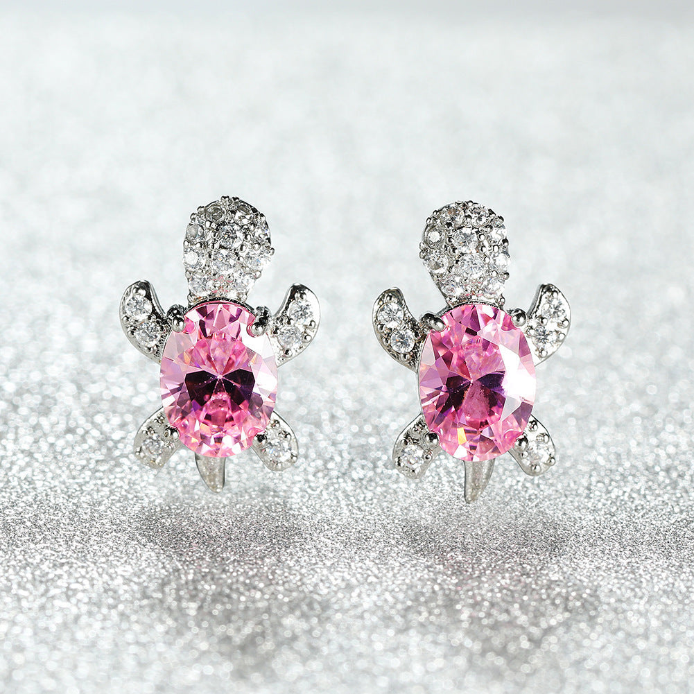 Tortoise zircon earrings