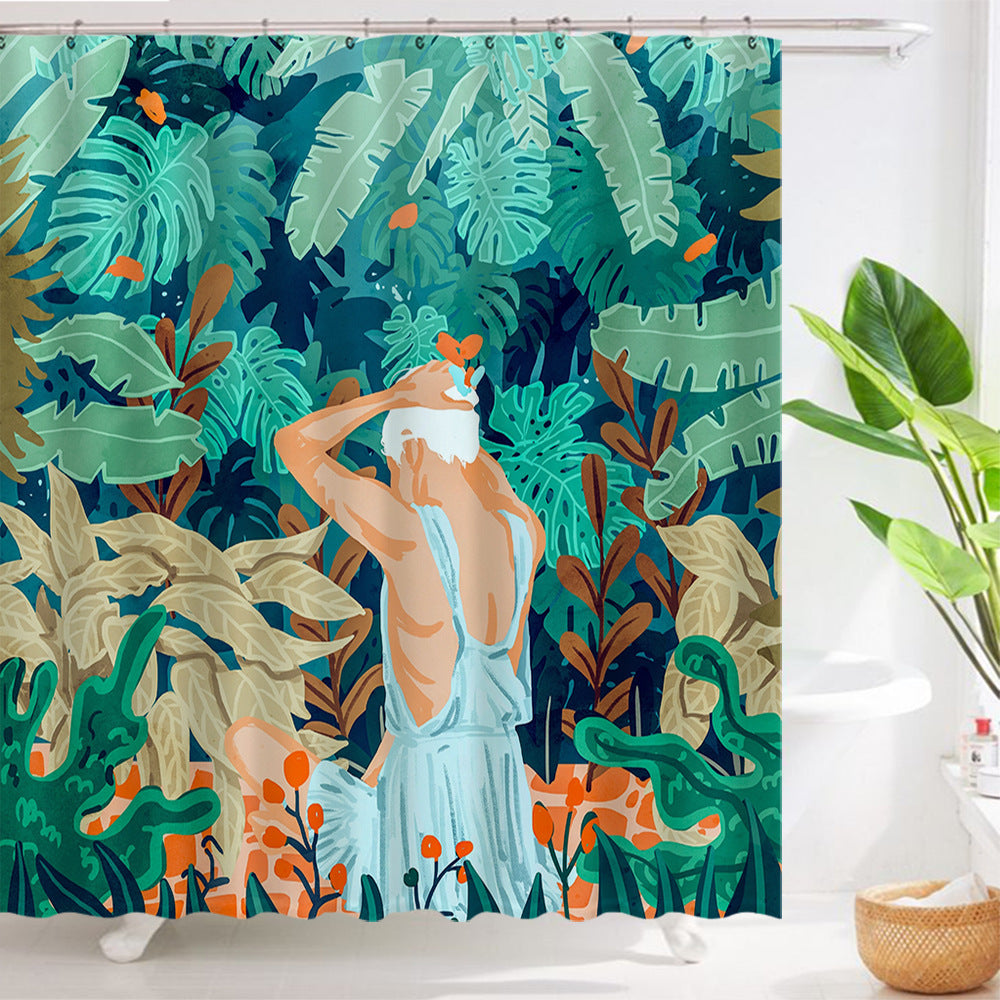 Shower Curtain Waterproof Bathroom Curtain