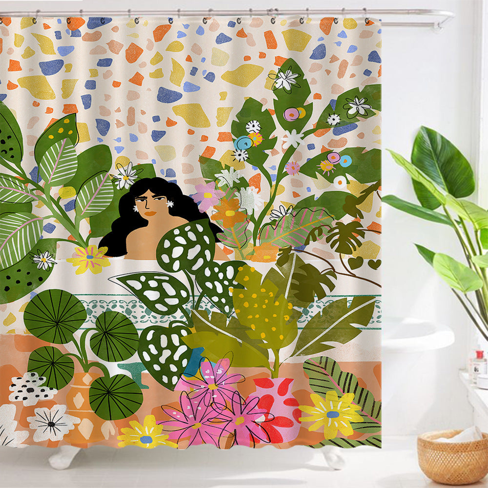 Shower Curtain Waterproof Bathroom Curtain