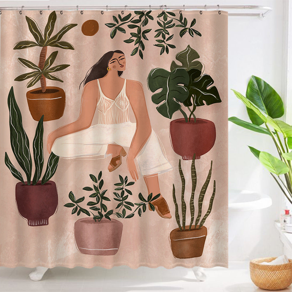 Shower Curtain Waterproof Bathroom Curtain