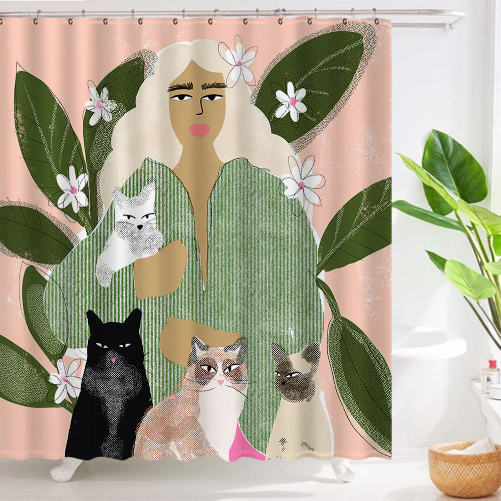 Shower Curtain Waterproof Bathroom Curtain