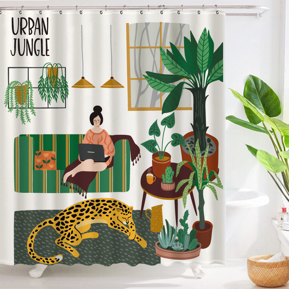 Shower Curtain Waterproof Bathroom Curtain