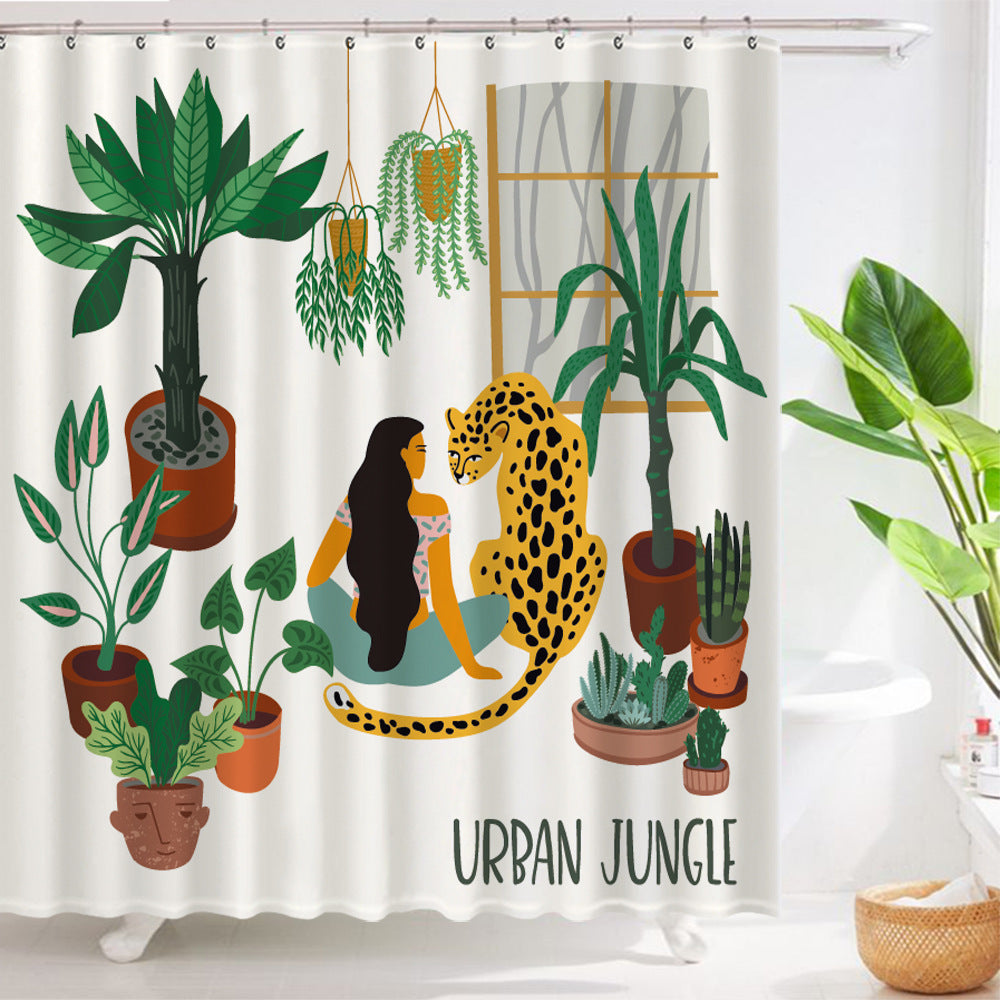 Shower Curtain Waterproof Bathroom Curtain
