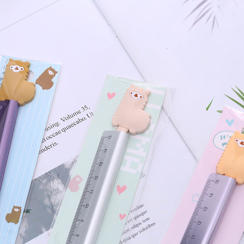 Ruler Tool Alpaca Lovely Aluminum Ruler Measuring Straight