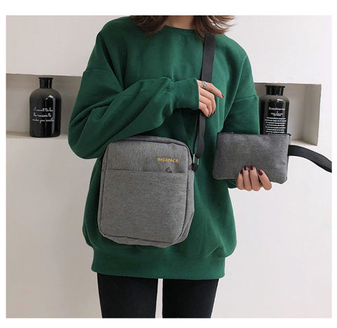 Female School Bag New Casual Men's Backpack Three-piece Outdoor Travel Computer Backpack Female School Bag