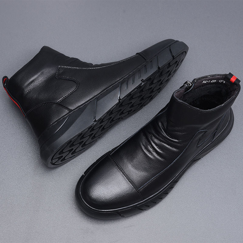 Martin Boots Men's Men's Shoes Martin Boots Men's High Top Leather Shoes Casual Leather Boots