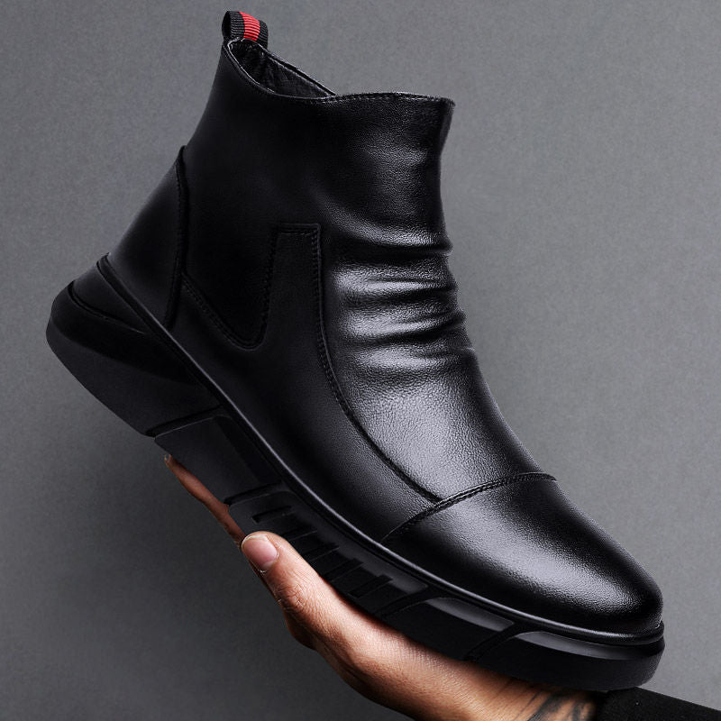 Martin Boots Men's Men's Shoes Martin Boots Men's High Top Leather Shoes Casual Leather Boots