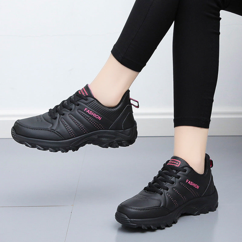 Flat Sneakers Women's Shoes Autumn And Winter Leather Sneakers Women