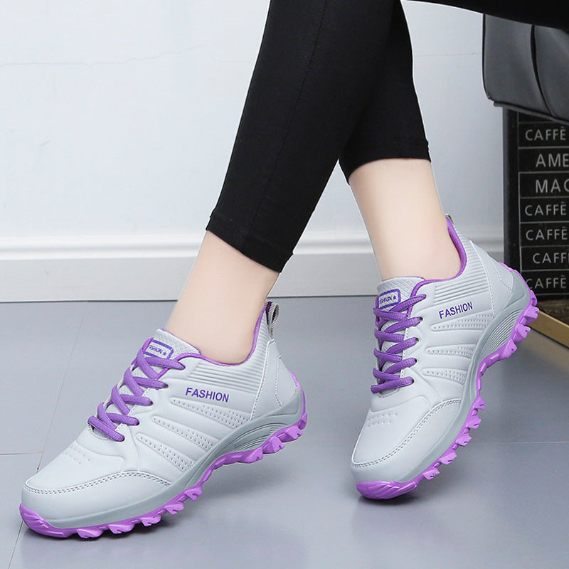 Flat Sneakers Women's Shoes Autumn And Winter Leather Sneakers Women