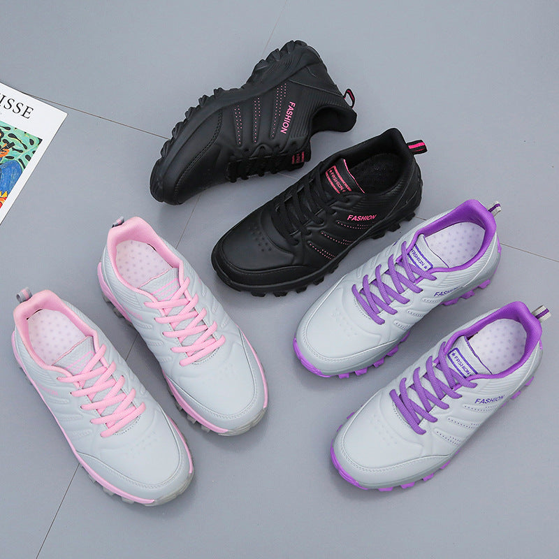 Flat Sneakers Women's Shoes Autumn And Winter Leather Sneakers Women