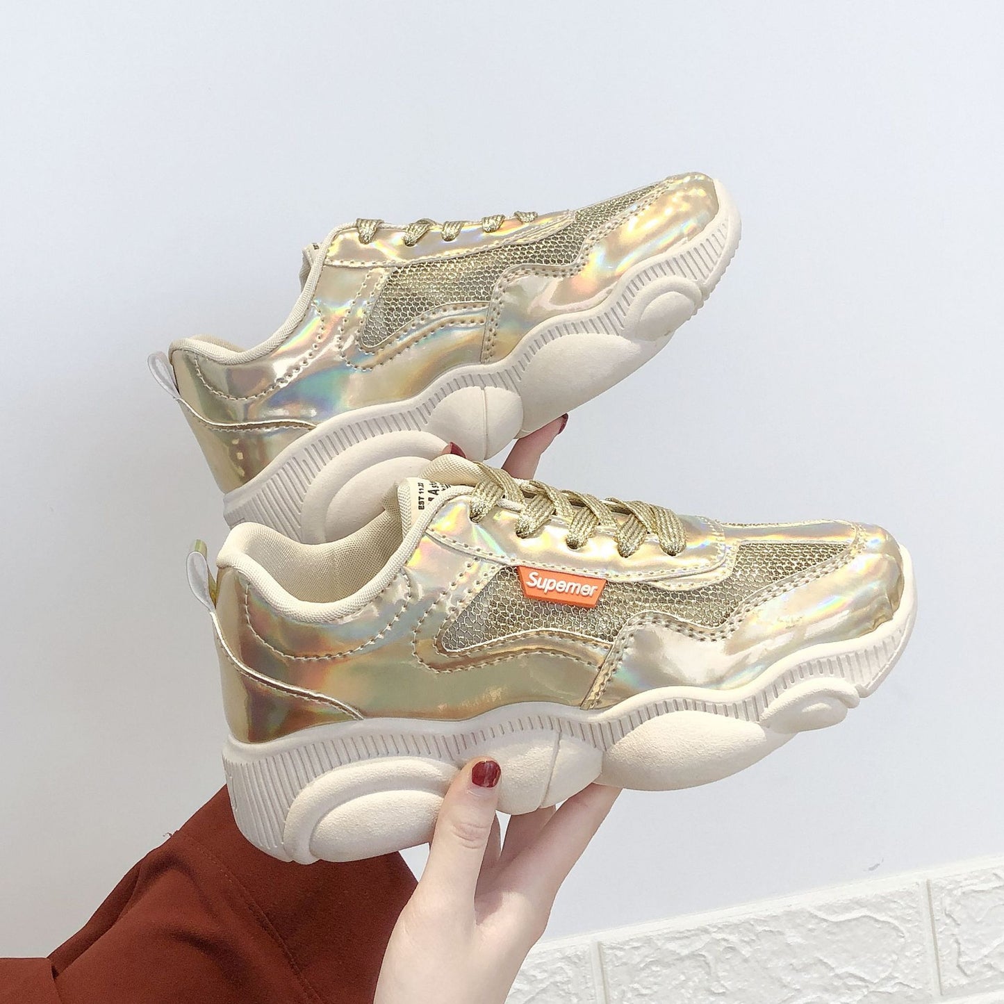 Lace-up Trendy Shoes Spring Fashion Old Shoes Women's Styles Increase Casual Ladies Lace-up Trendy Shoes